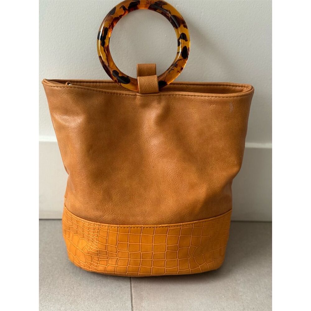 ⚠️ LAST PRICE DROPFree People Eve Brown Faux Leather Tote Bag Tortoise  handle
